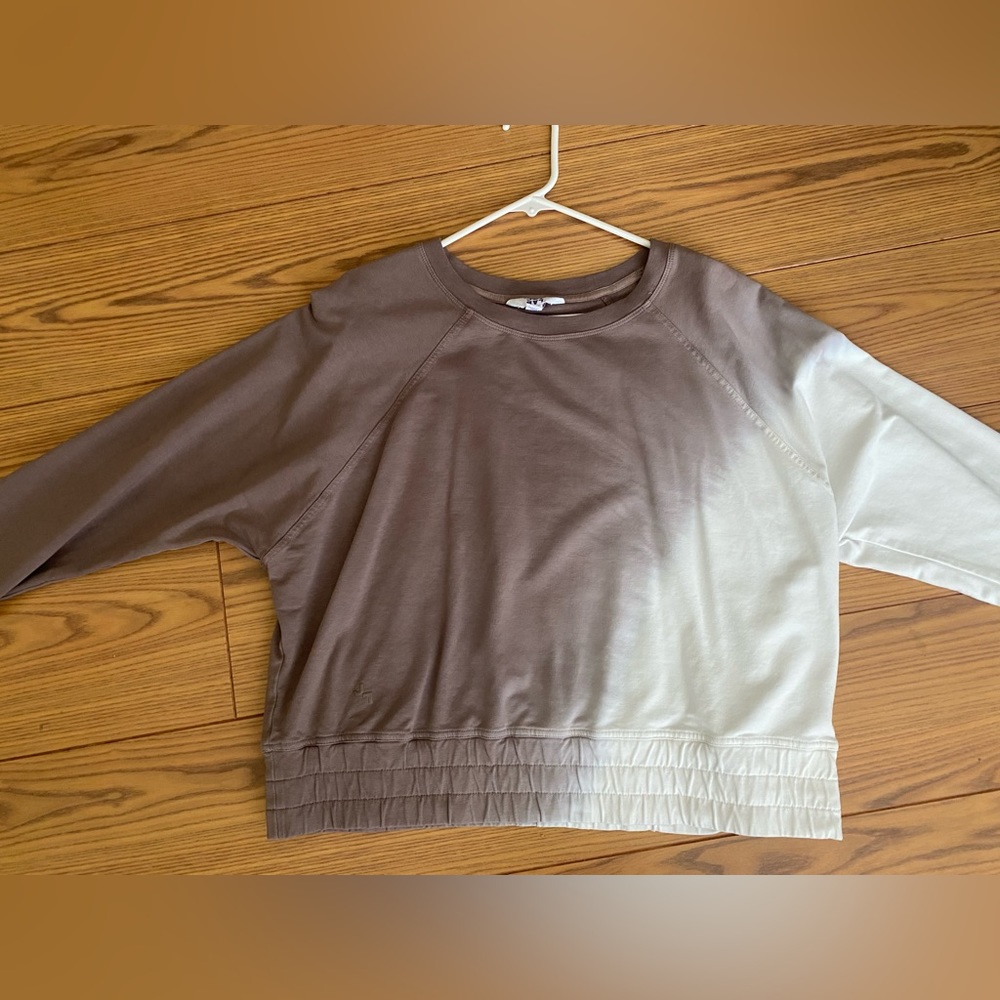 Joylab Tops | Joy Lab Cropped Fit Ombr Sweatshirt | Color: Gray/White